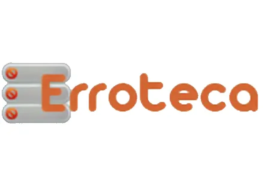 Logotipo de ERROTECA en naranja junto a tres indicadores de error en rojo