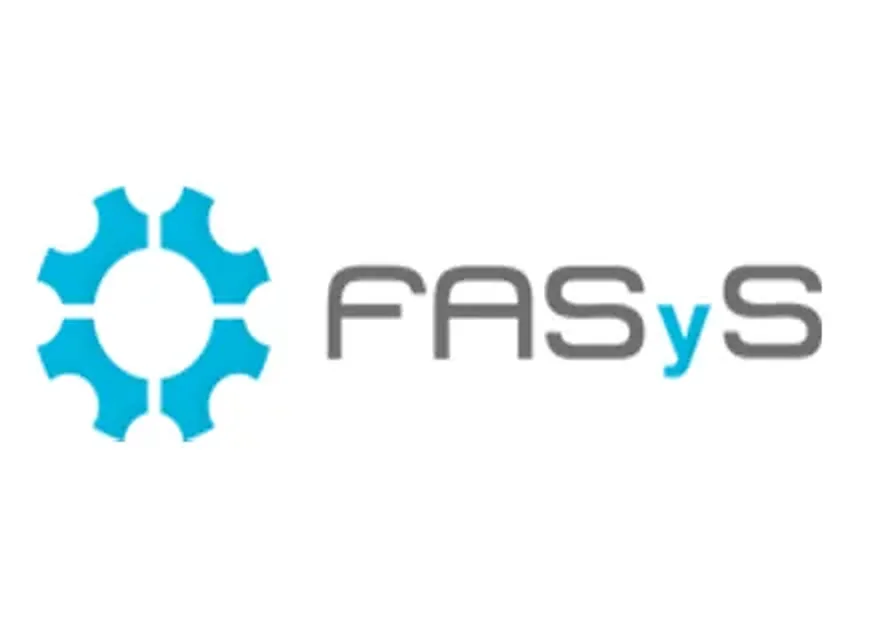 Logotipo del proyecto FASyS, con un engranaje azul junto al nombre del proyecto